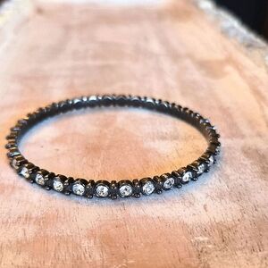 Hematite Crystal Bangle Bracelet | 3"